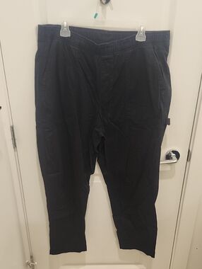 Old Navy Women's Black High Rise Comfort Elastic Waistband Cotton Pants XL